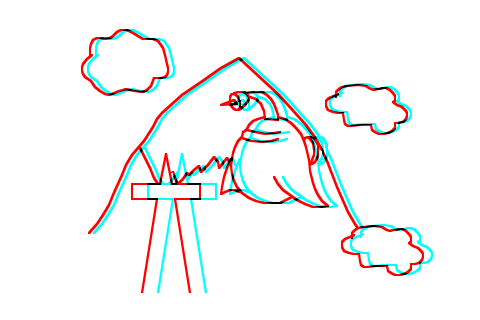 Red-blue stereogram example